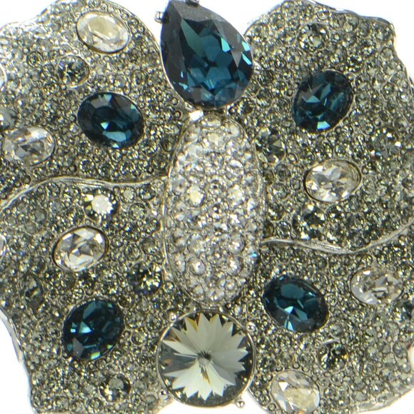 Vintage Oscar de la Renta Crystal Butterfly Pin Brooch - Picture 3 of 8